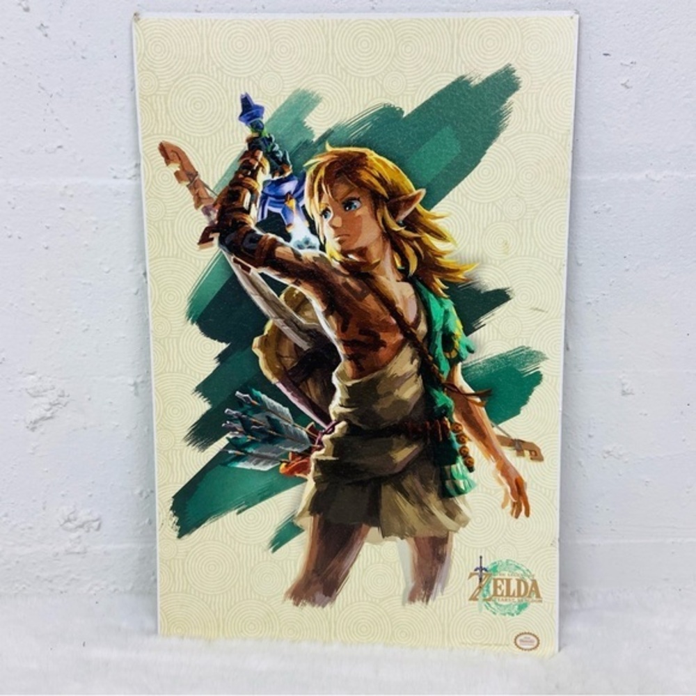 Nintendo The Legend of Zelda Link holding sword Canvas Wall Art